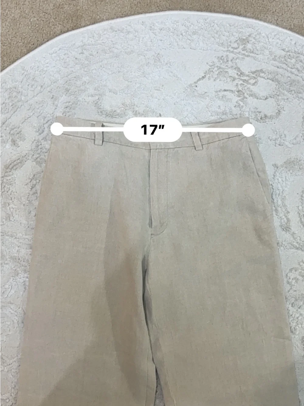 Banana Republic Dawson 100% Linen Pants Mens 35x34 Khaki Beige Straight Leg